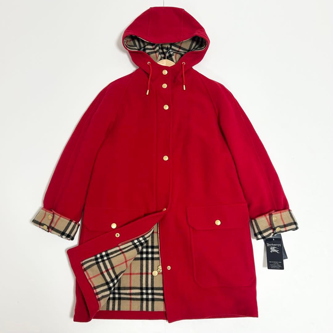 新品✨BURBERRY バーバリー　ダブルフェイス　ロングコート　赤　カシミヤ