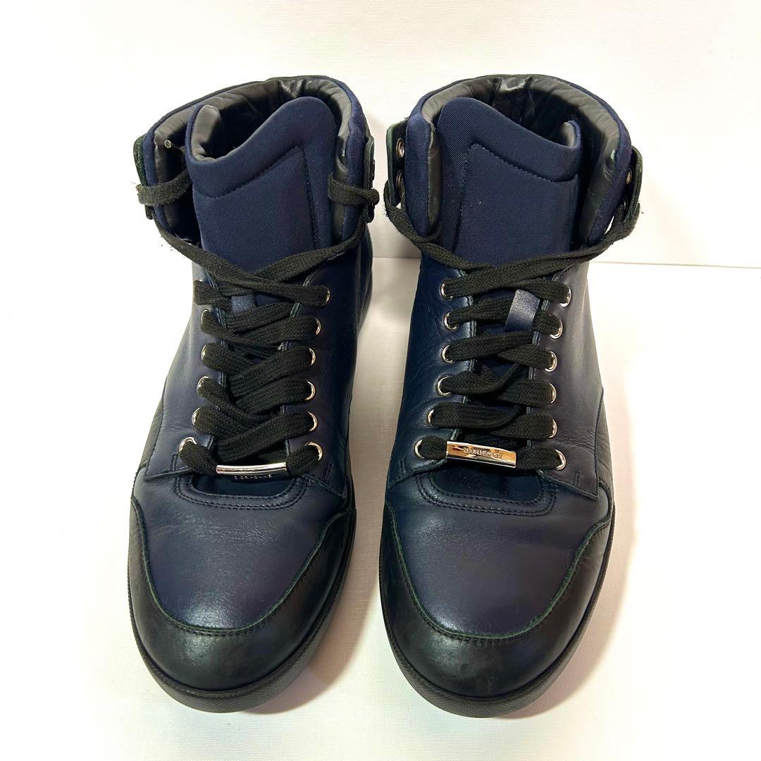 箱付き✨ディオールオム スニーカー ハイカット レザー ネイビー×ブラック