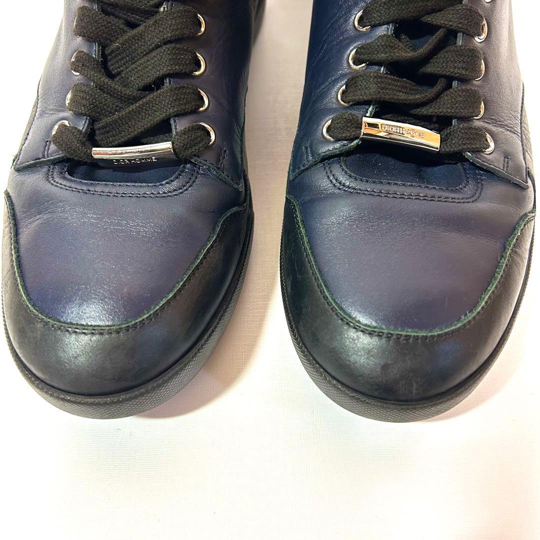 箱付き✨ディオールオム スニーカー ハイカット レザー ネイビー×ブラック