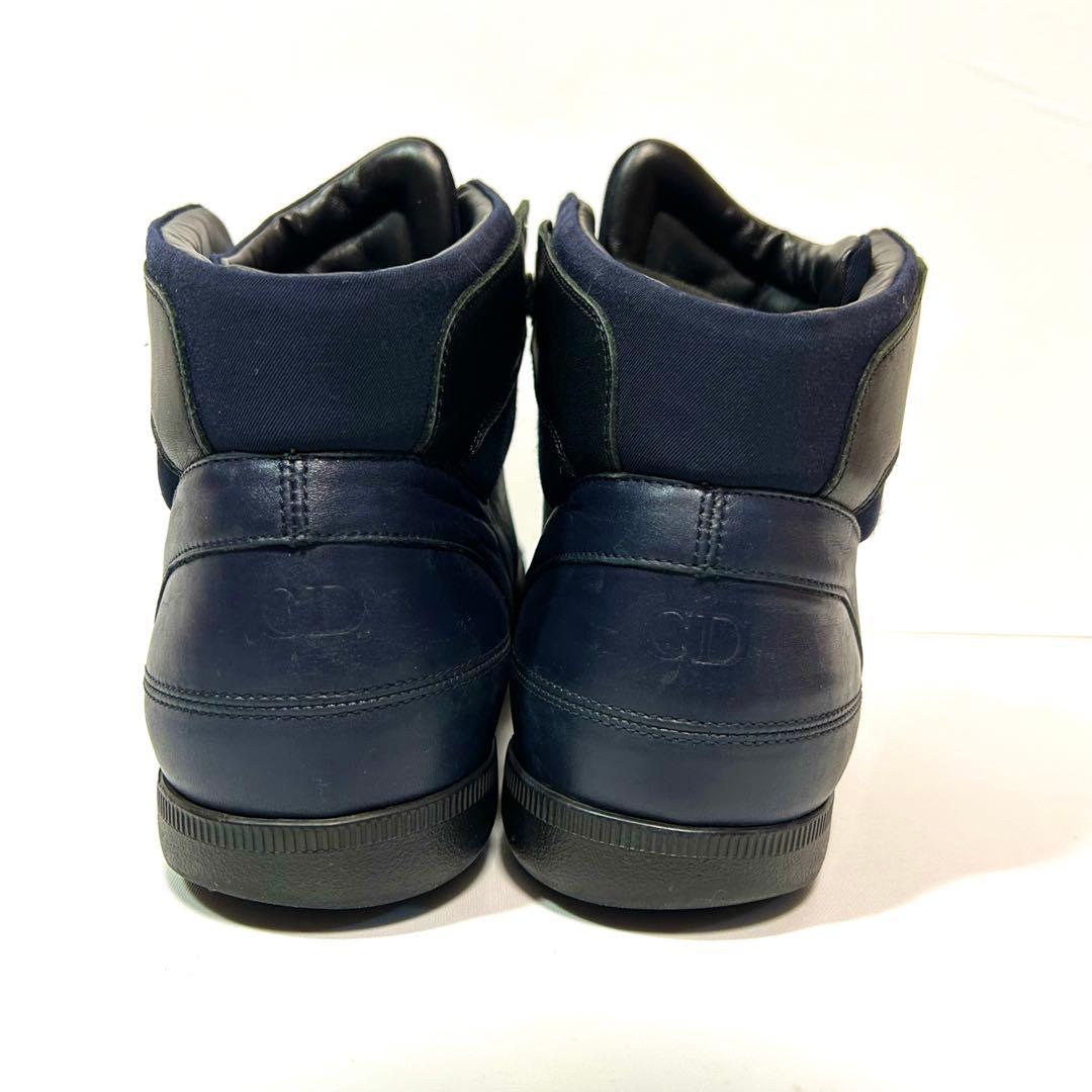 箱付き✨ディオールオム スニーカー ハイカット レザー ネイビー×ブラック