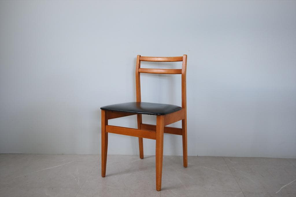 英国ヴィンテージチーク古木ダイニングチェア/椅子イス/モダン(92-183-3)