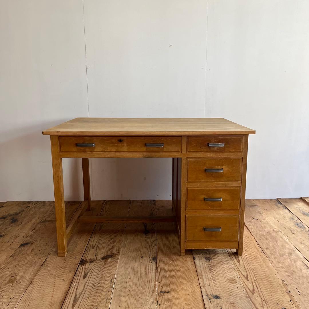 アンティーク 片袖机 デスク テーブル モダン レトロ