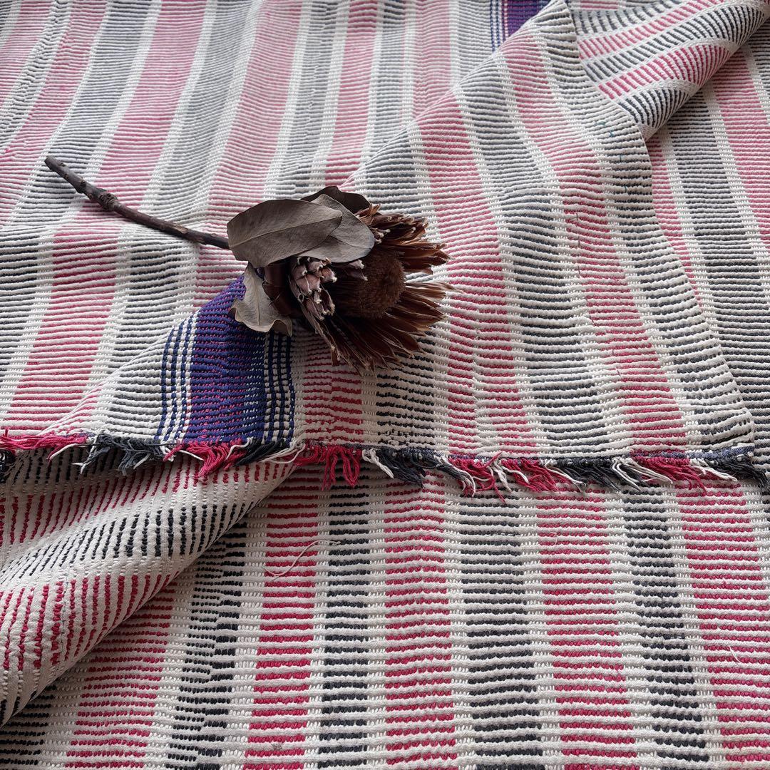 未使用＊ヴィンテージラリーキルト　ボーダーステッチ　マルチカバーカンタキルト