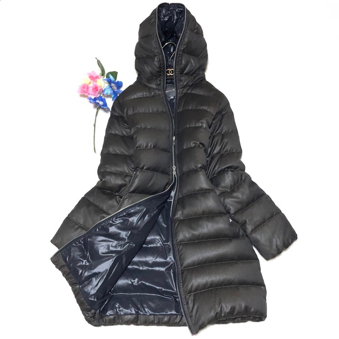 未使用級　デュベティカ　ダウンコート　アチェ　ウール　カシミヤ　ブラウン　38