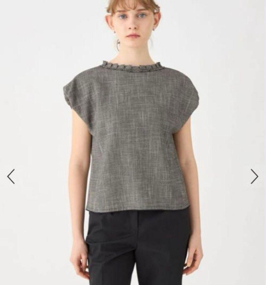 Ballsey ポリエステルレーヨンカラミ フレンチスリーブブラウス