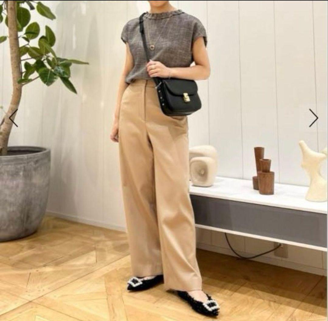 Ballsey ポリエステルレーヨンカラミ フレンチスリーブブラウス