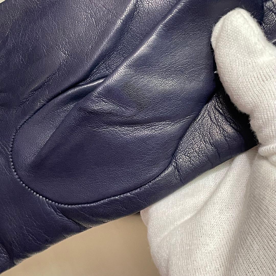 未使用品☆Madova☆手袋☆羊革☆ネイビー☆濃紺☆カシミヤ☆イタリア製