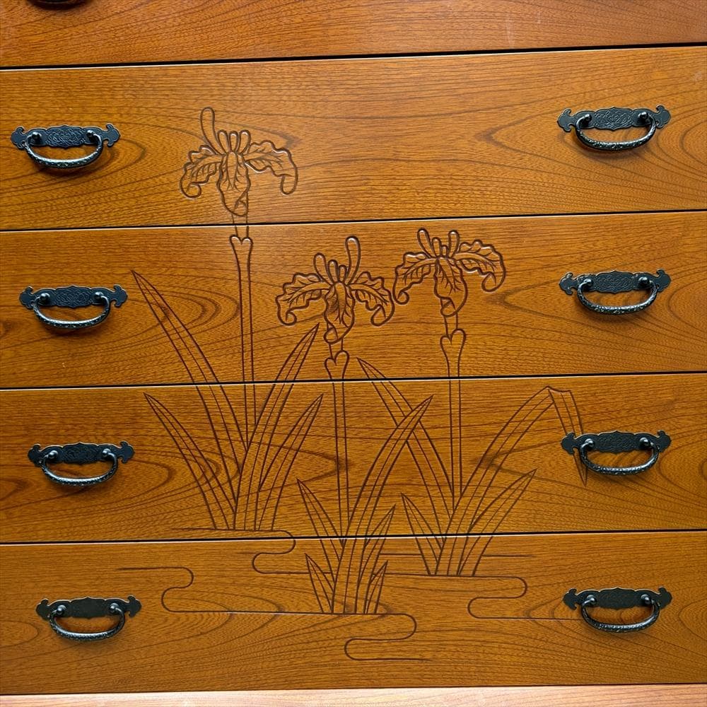 民芸家具　天然木　整理箪笥　箪笥　タンス　たんす　ハイチェスト　チェスト　引出し