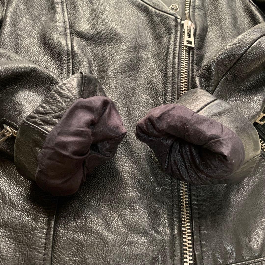 ✨美品✨ ZADIG&VOLTAIRE カウレザー ダブルライダース 星刺繍 黒