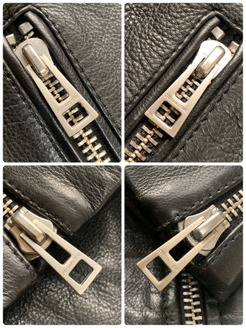 ✨美品✨ ZADIG&VOLTAIRE カウレザー ダブルライダース 星刺繍 黒