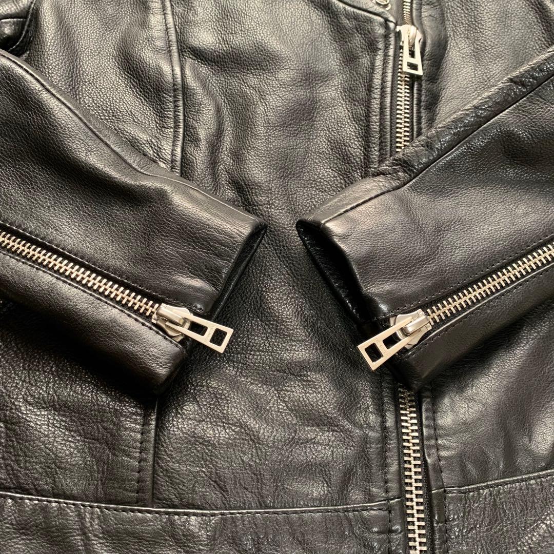 ✨美品✨ ZADIG&VOLTAIRE カウレザー ダブルライダース 星刺繍 黒