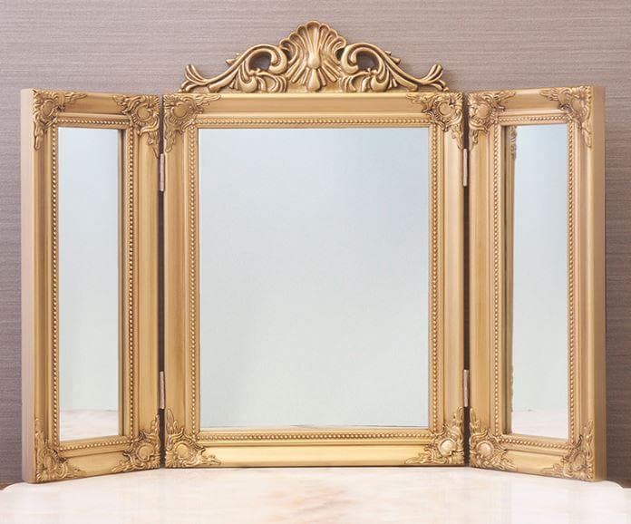 Newチャーチルウッド 三面鏡 ゴールド ミラー ロココ 25148-GD