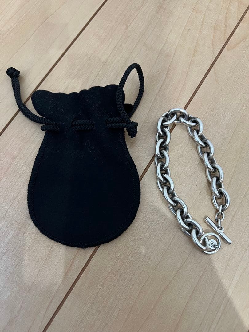 US三軒茶屋 シルバーチェーンブレスレット ポーチ付き