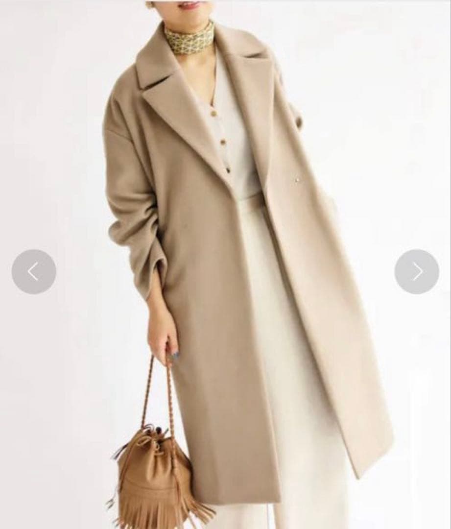 高級✨イエナMANTECO オーバーチェスターコート　ロング　グレージュ　36