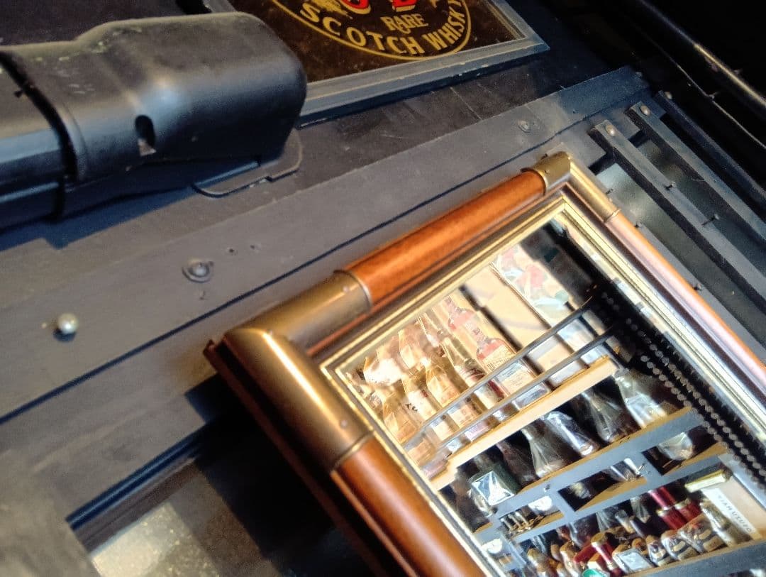 イタリア製　ウォールナット　ブラス　真鍮　金具　ビンテージ　ウォールミラー　姿見