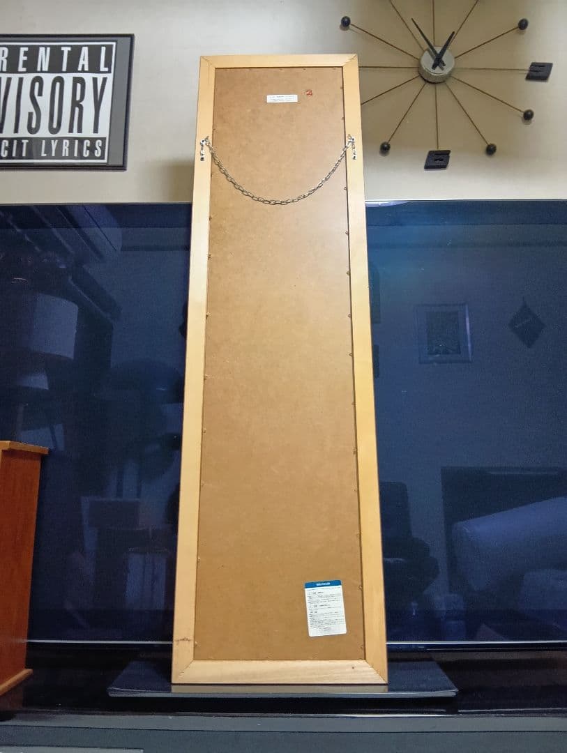 イタリア製　ウォールナット　ブラス　真鍮　金具　ビンテージ　ウォールミラー　姿見