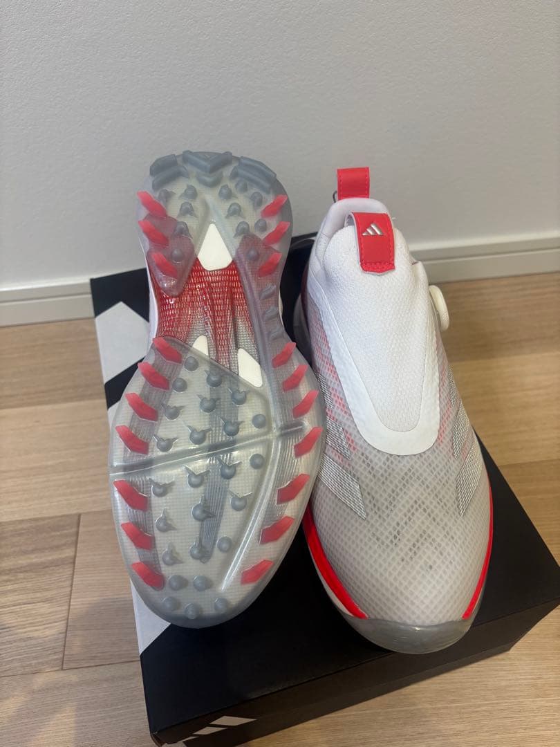 adidas ゴルフシューズ ホワイト/レッド