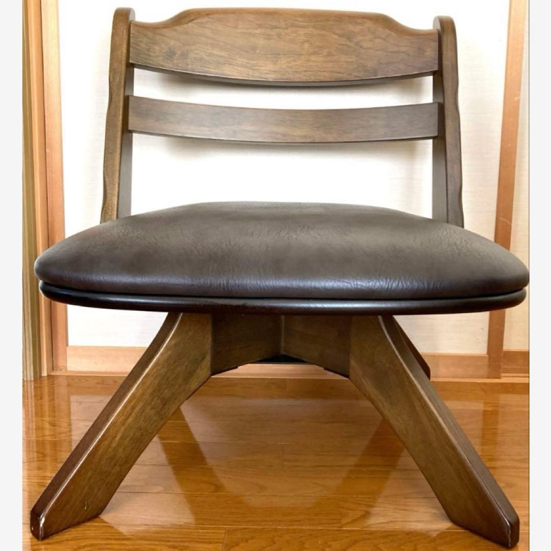 HIRATA 木製座椅子 ロータイプ1人掛け回転椅子