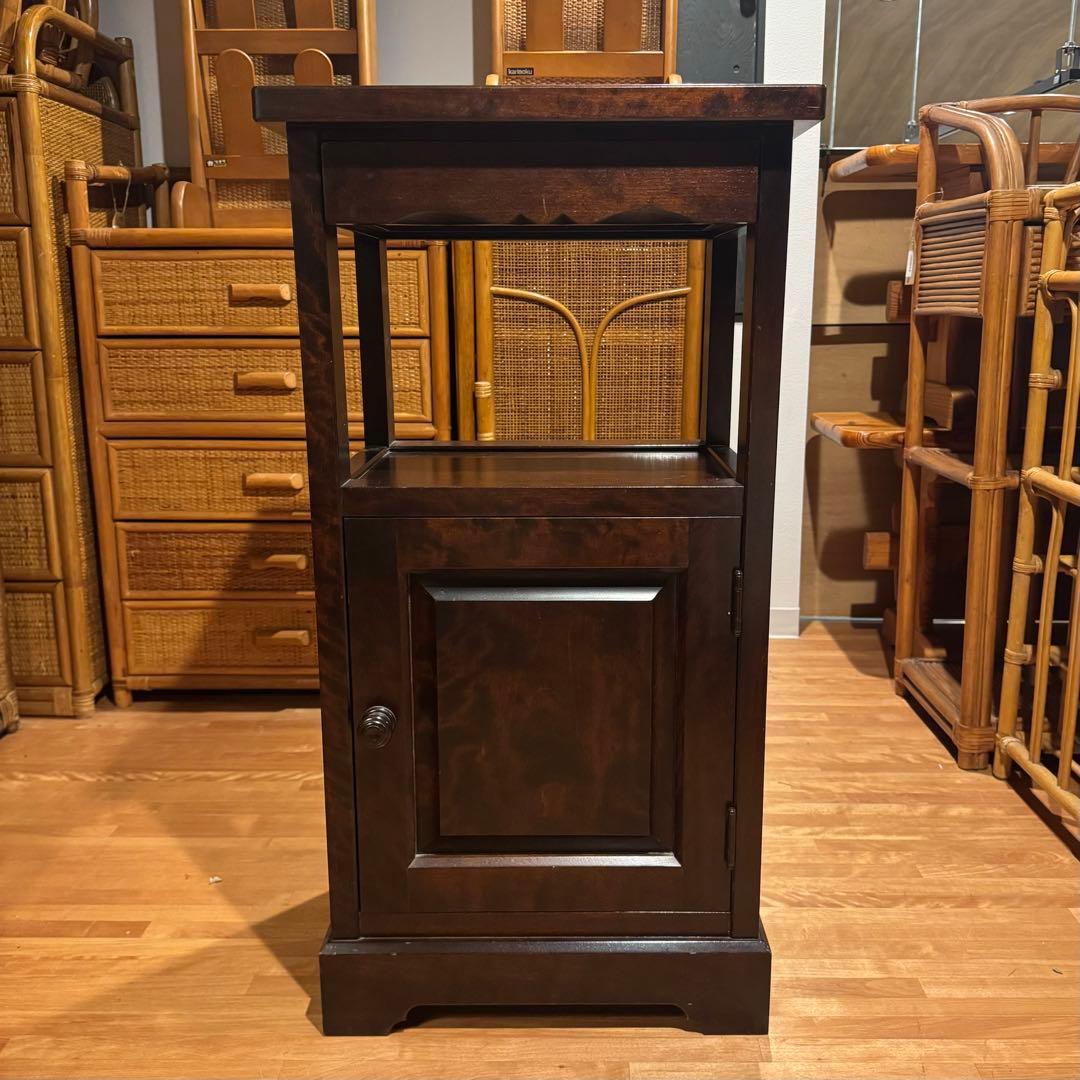 北海道民芸家具 カバ無垢材 ヴィンテージ 電話台 サイドテーブル 飾り台 花台