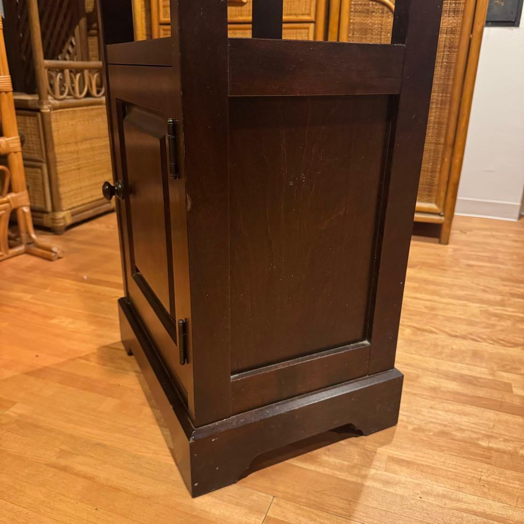 北海道民芸家具 カバ無垢材 ヴィンテージ 電話台 サイドテーブル 飾り台 花台