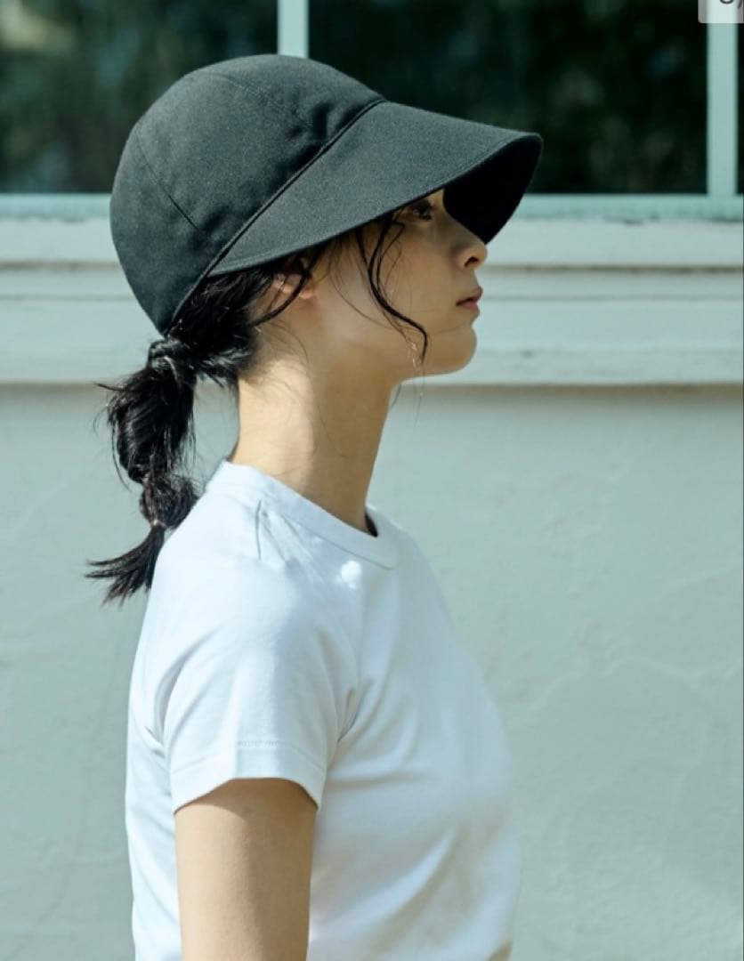 サンバリア100 ワイドキャップ&ハットストラップ　黒色　Mサイズ