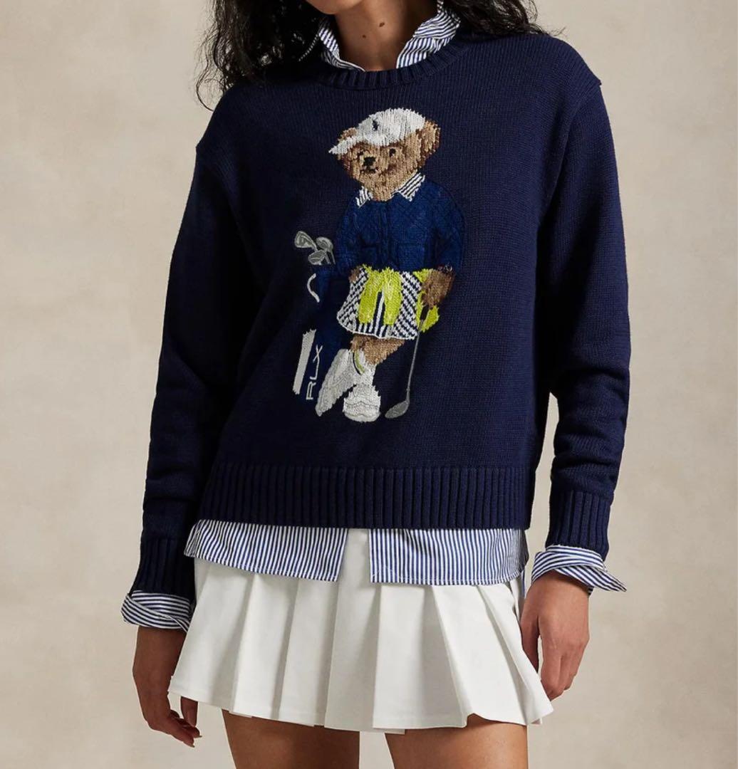 【価格変更後】ラルフローレン テディベア刺繍 ニットセーター ネイビー