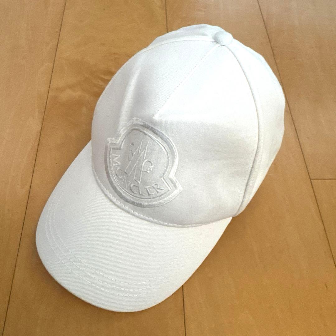 超美品 MONCLER モンクレール ベースボールキャップ ホワイト 正規品