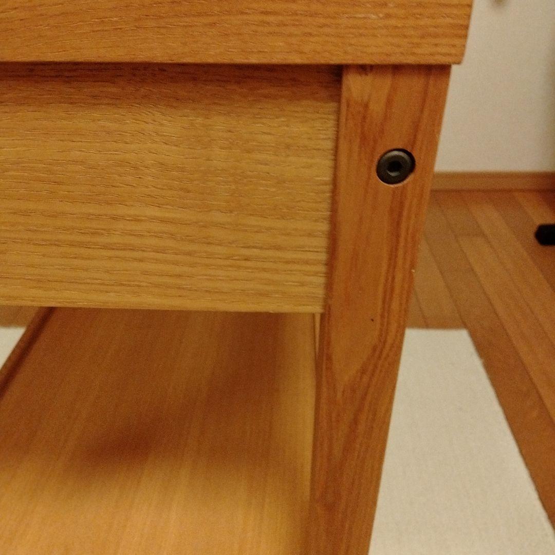 【無印良品】木製ワゴン・サイドテーブル 廃盤品　引き出し付き