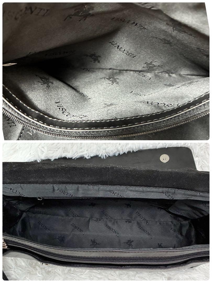 【美品】 ビスコンティ レザー メッセンジャーバッグ ブラック ショルダーバッグ