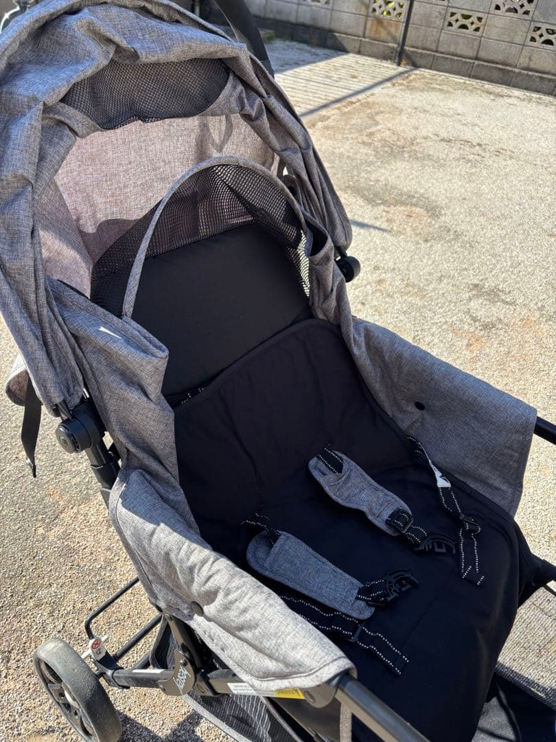 【期間限定価格】besrey 2人乗りベビーカー　グレー