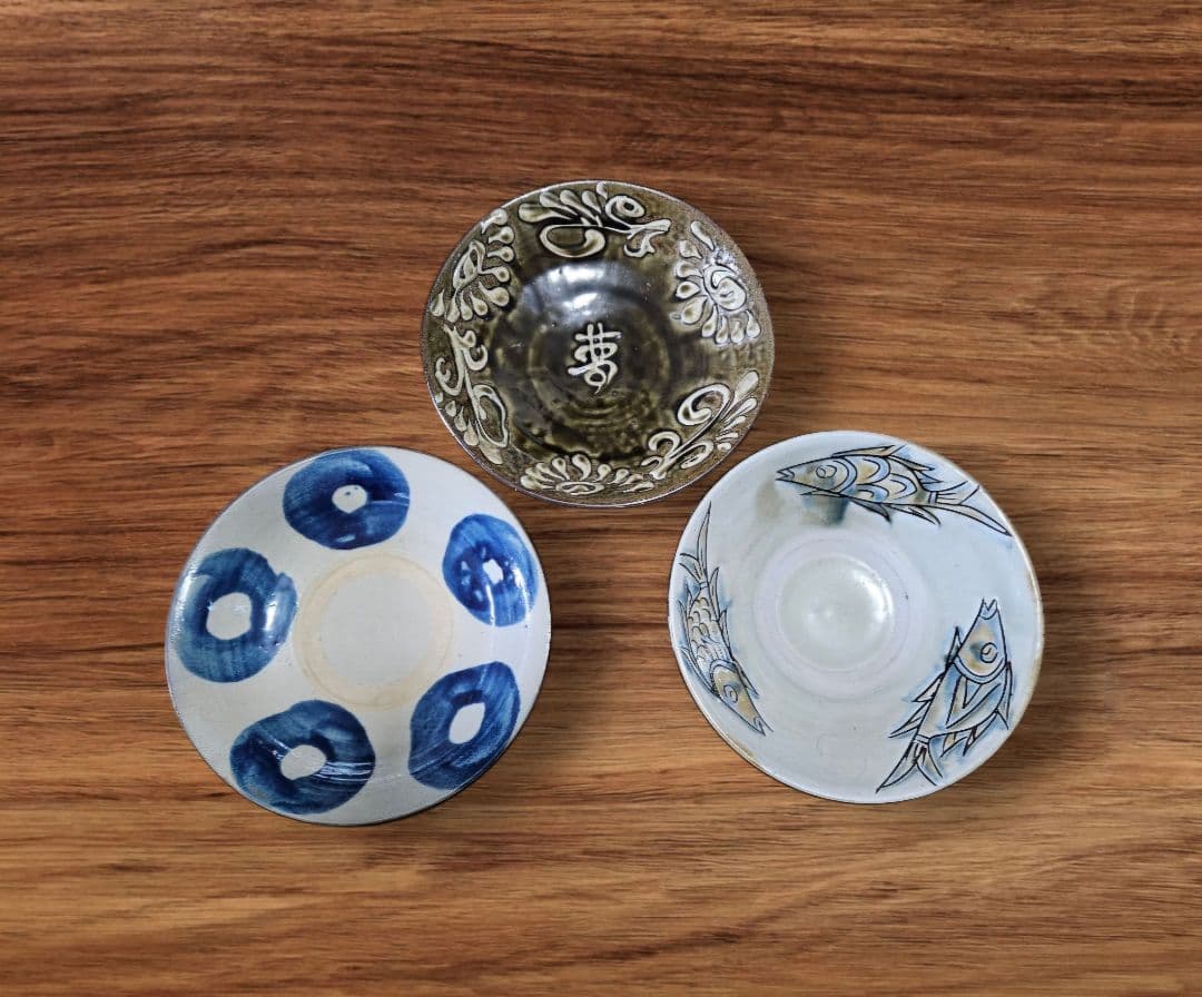 壺屋焼　やちむん　8寸皿　3点セット