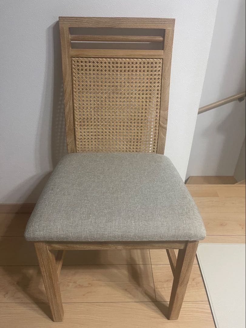 【未使用】ラタンチェア◆2脚なら5千円引◆チーク無垢材 検品済・完成品 (A)