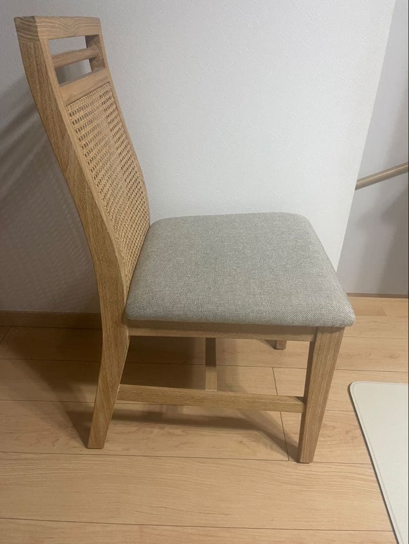 【未使用】ラタンチェア◆2脚なら5千円引◆チーク無垢材 検品済・完成品 (A)