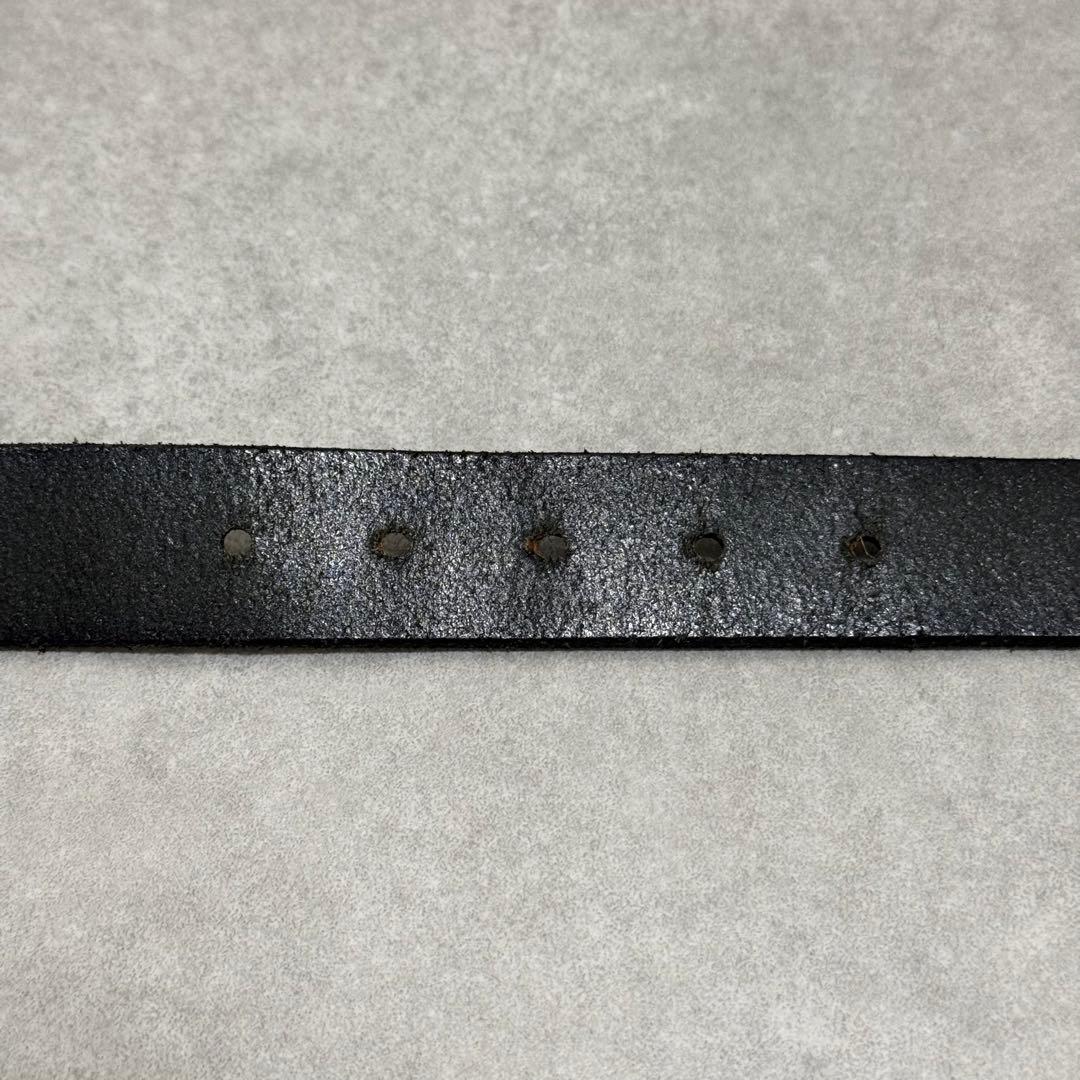 【ナイジェルケーボン】ベルト　ブライドルレザー　シルバーバックル　ブラック