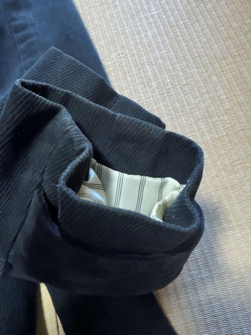 MARCJACOBS黒　コーデュロイ　ダブルボタン　6 ベルトコート2WAY