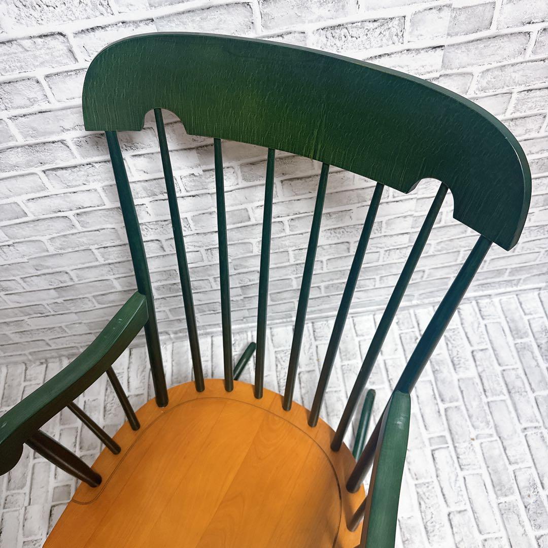 飛騨産業 ロッキングチェア　ハイバック　希少カラー　 揺り椅子　 ビンテージ