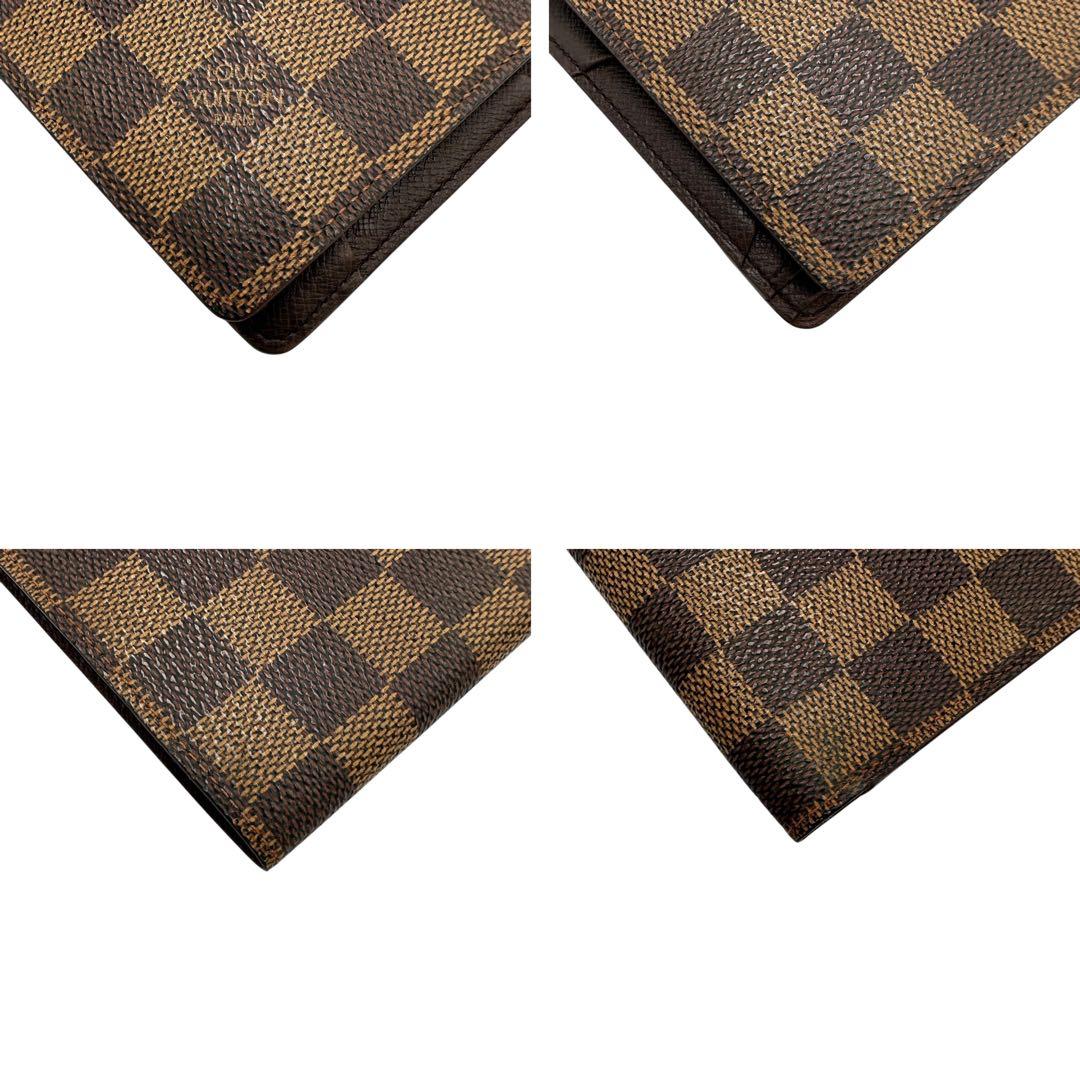 【美品】ルイヴィトン 二つ折り財布 ポルトフォイユ・ミュルティプル ダミエエベヌ