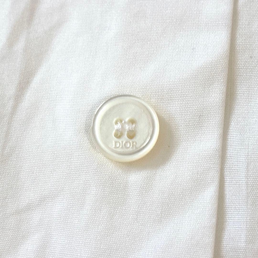 希少 Dior ドレスシャツ アトリエロゴ 刺繍 ホワイト 40 M 長袖シャツ
