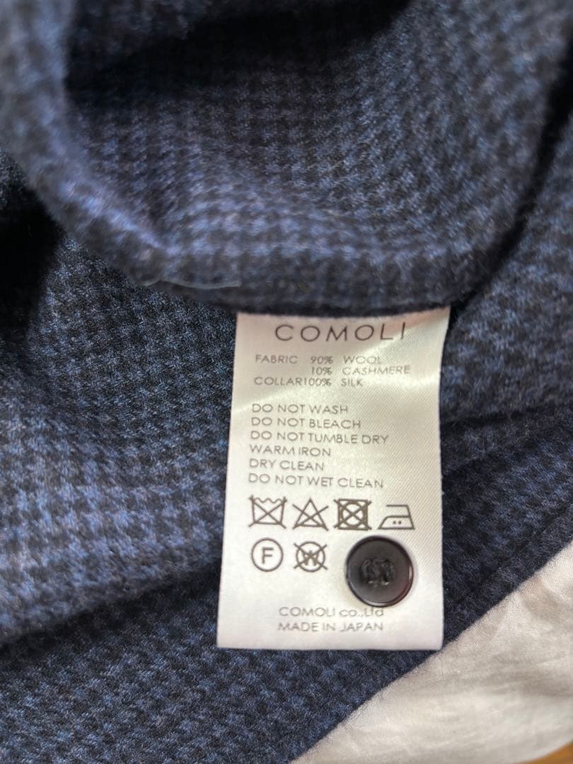 COMOLI ハウンドトゥース CPO シャツ （NAVY サイズ3）