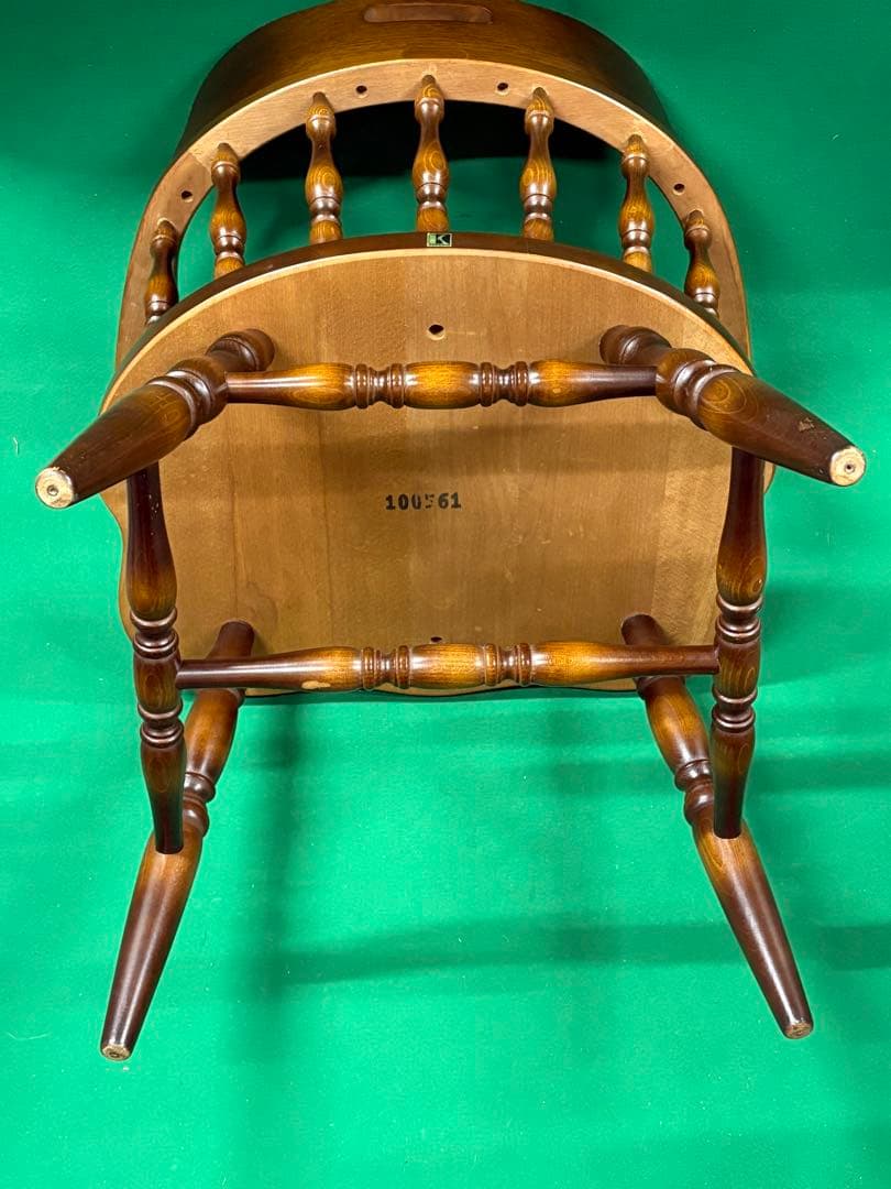 ②飛騨産業 キツツキマーク ウィンザーチェア アームチェア 椅子 イス 木製