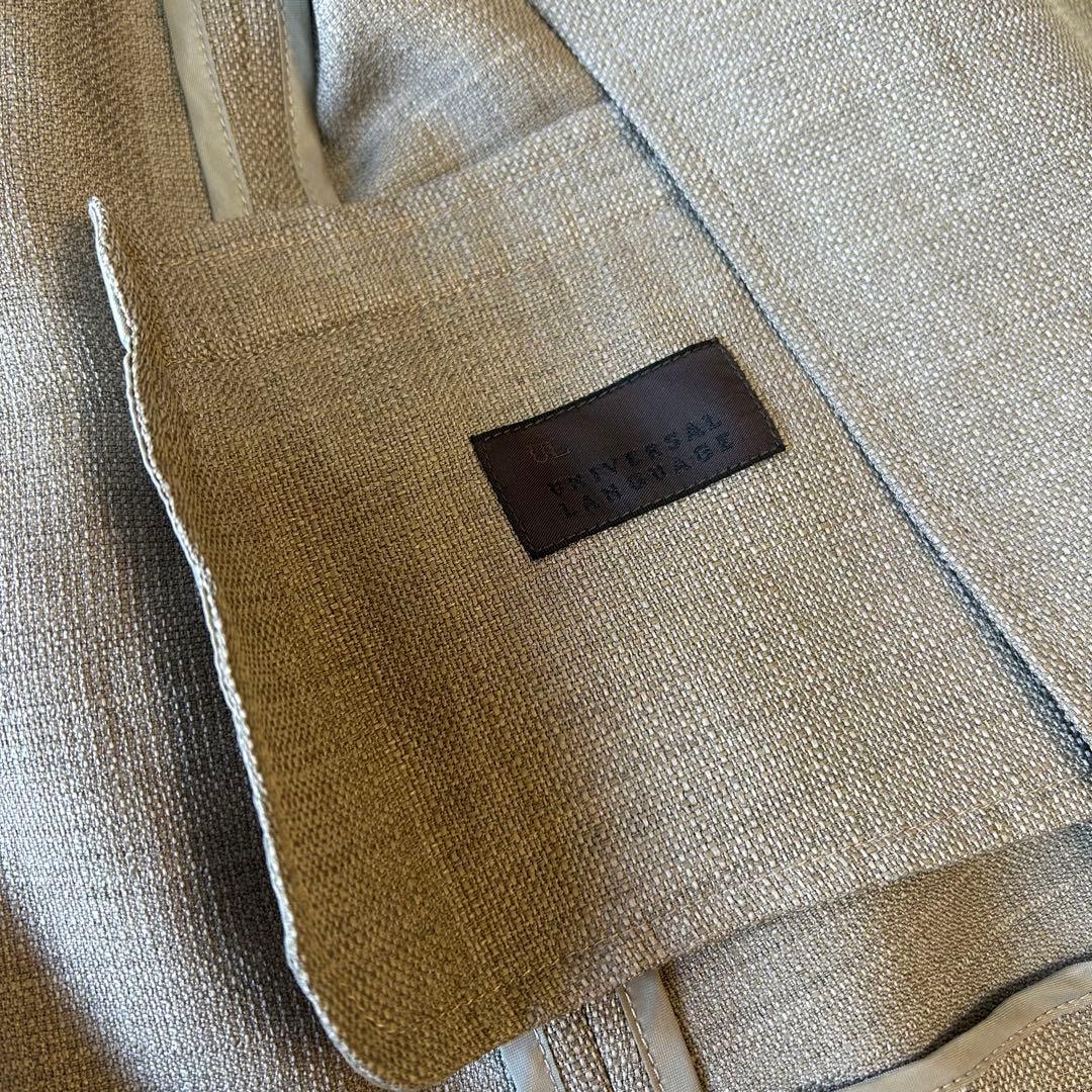 美品　ユニバーサルランゲージ パンツスーツ セットアップ ノーカラー 38　春夏