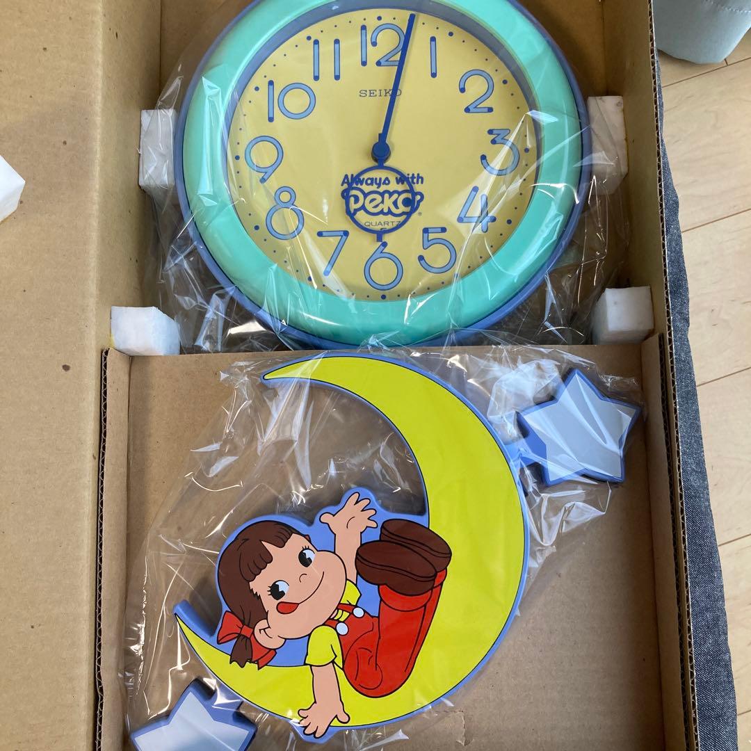 レア物】ペコちゃん壁掛け時計　振子時計　不二家　SEIKO 非売品　動