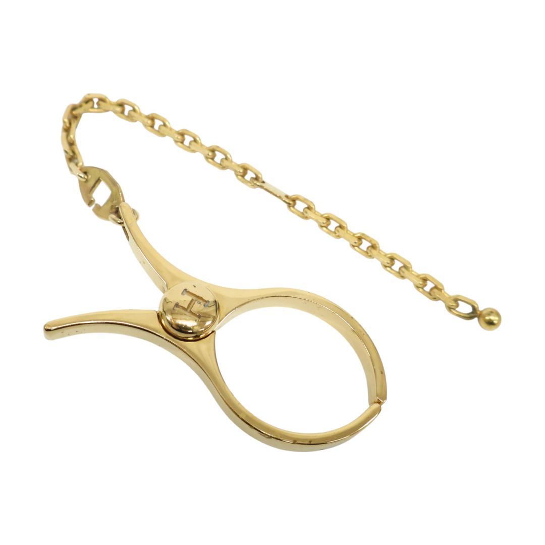 良品 HERMES エルメス グローブ ホルダー フィルー チャーム ゴールド