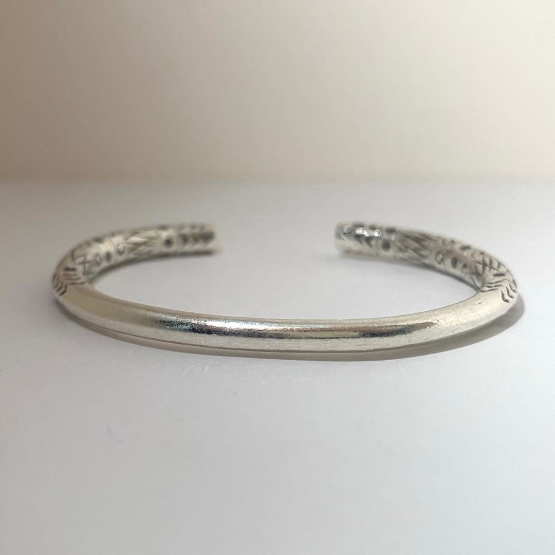 カレンシルバー　カレン族　バングル　ブレスレット　布袋付き　ハンドメイド　925