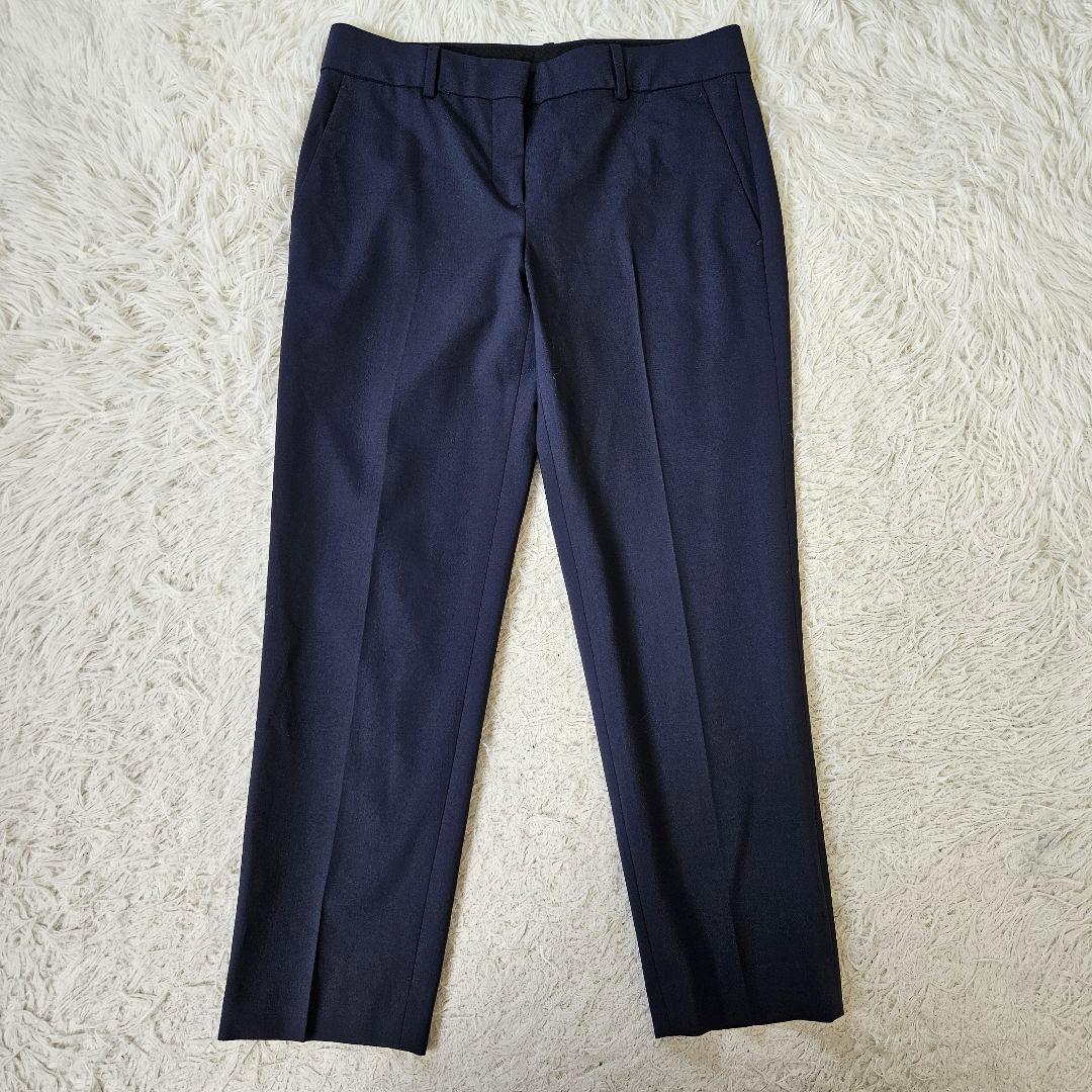 美品 Theory ノーカラージャケット パンツ スーツ 2 M ダークネイビー