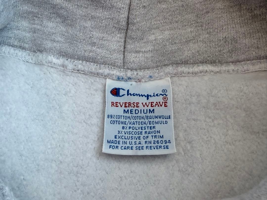 90s USA製 Champion バッキー スウェットパーカー グレー M