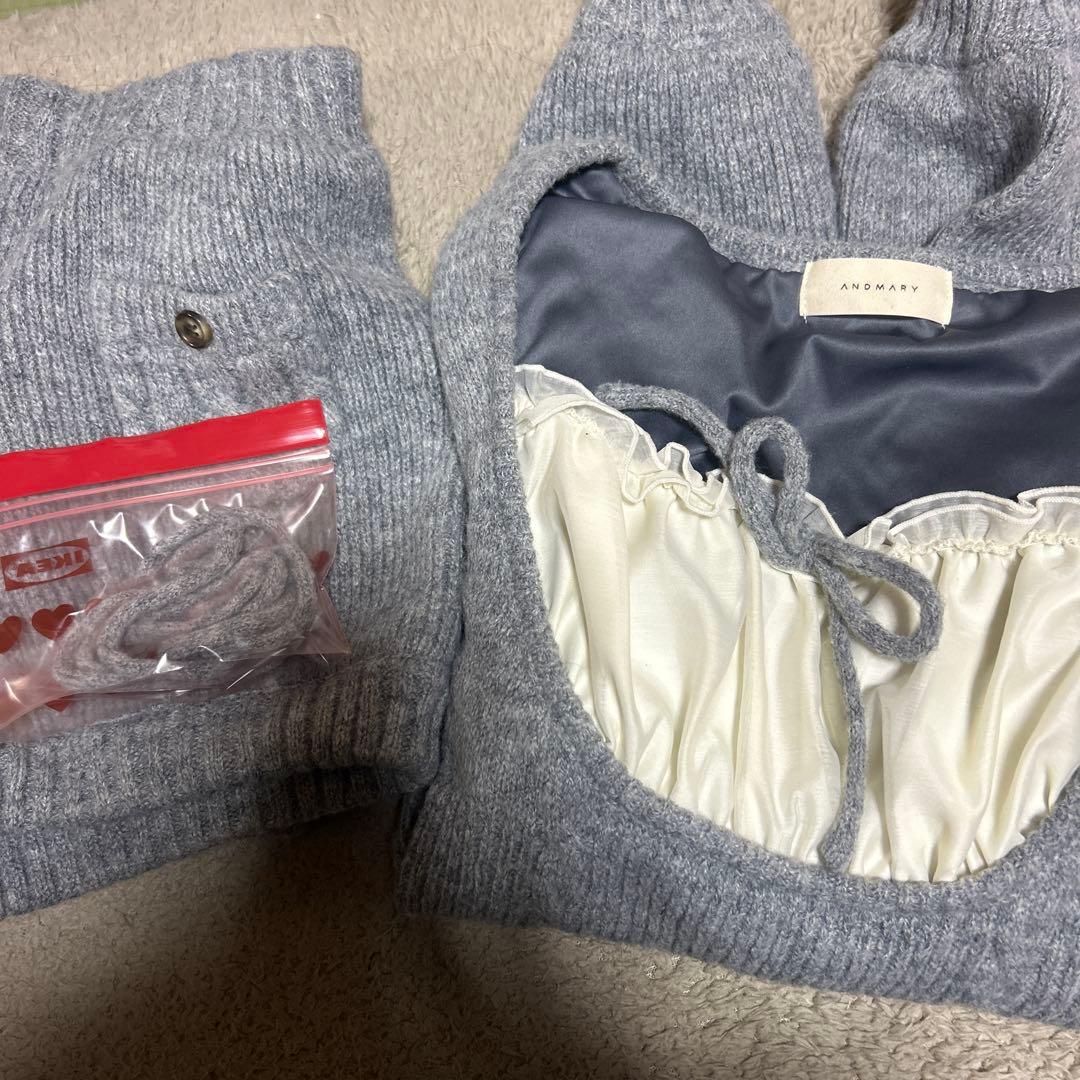 andmary Raven gather set up gray 正規品