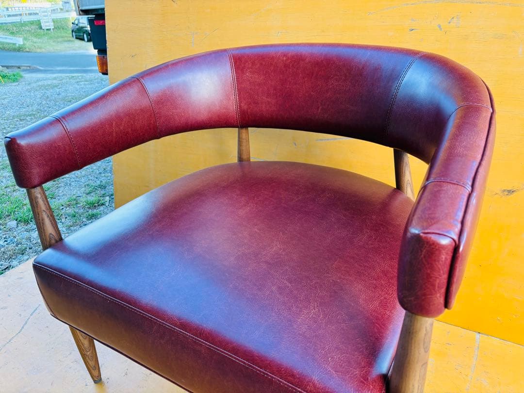 J56★アスプルンド★美品 アームチェア ラウンジチェア レザー 木製フレーム