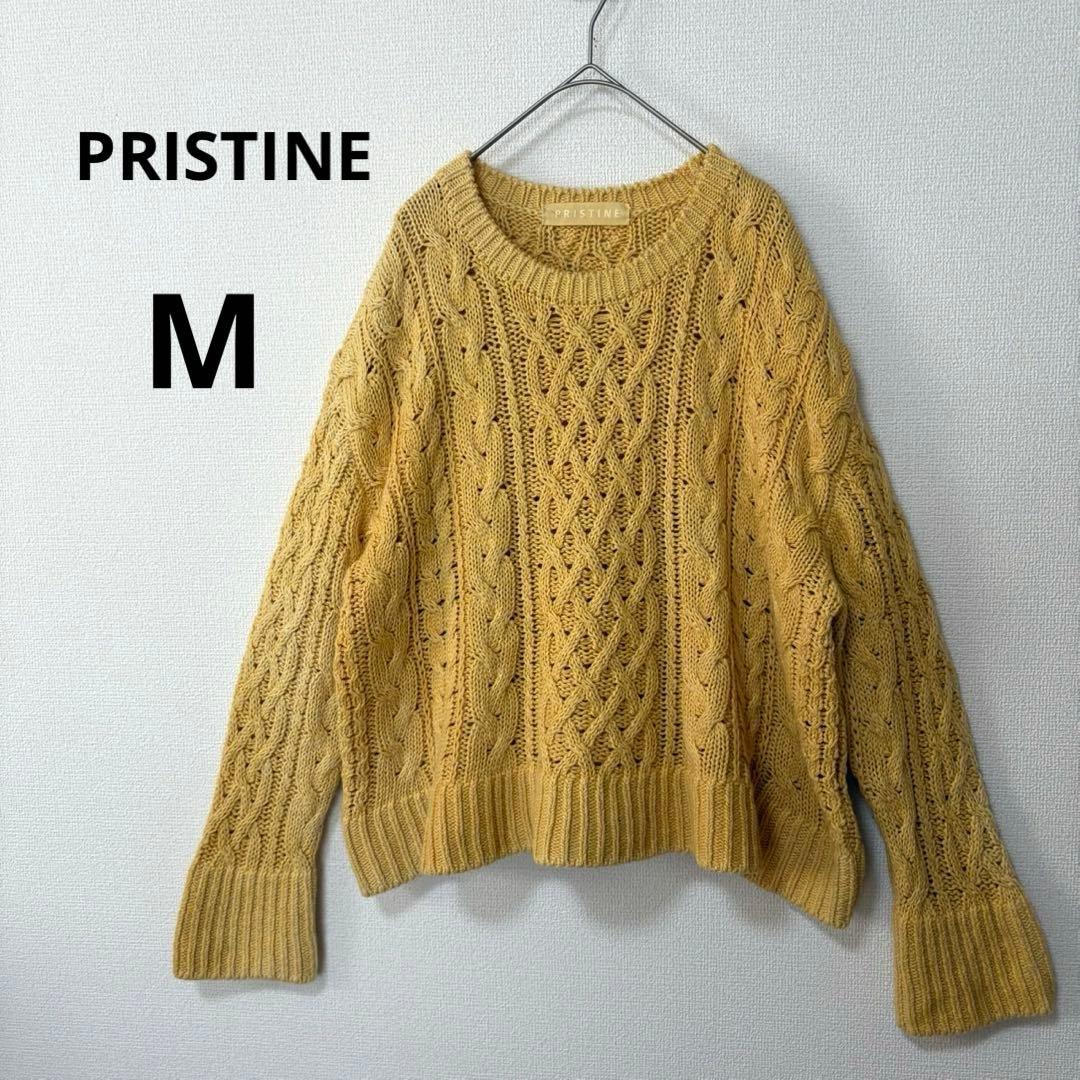 美品 PRISTINE プリスティン M オーガニックコットン ニット 草木染め