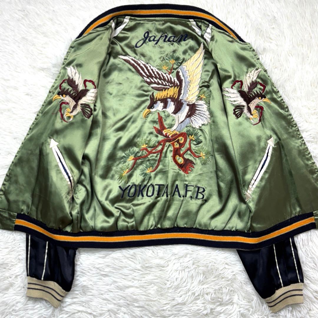 テーラー東洋 スカジャン リバーシブル 舞妓 日本地図 鷹 富士山 Mサイズ